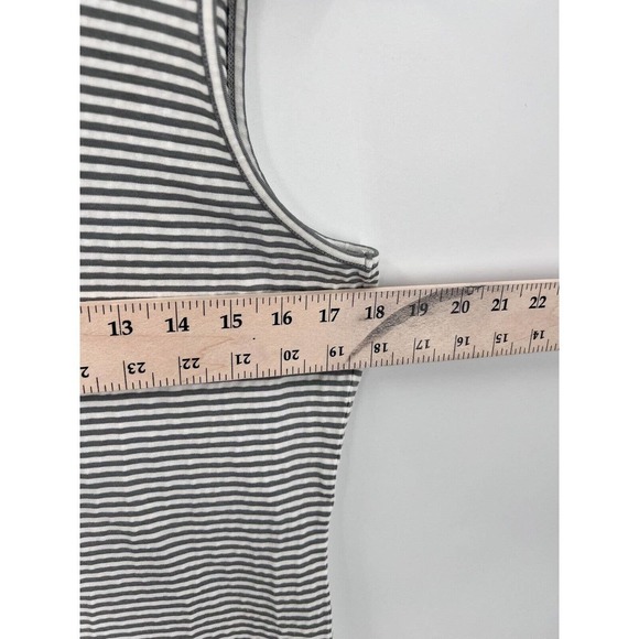 BOGNER Cotton Blend Black/White Striped Tank Top Scoop Neck Women's Size 14 - Picture 4 of 6